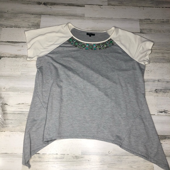 Earl Jeans shirt size 2X short sleeve flowy gray - Picture 1 of 6